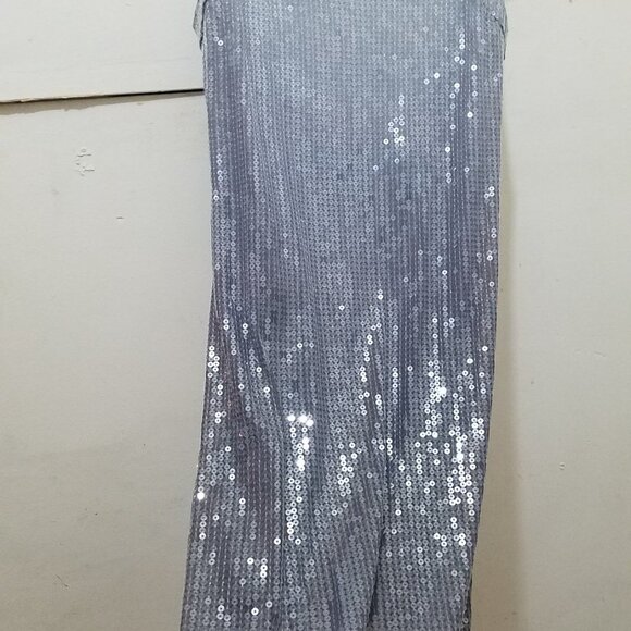 NWT SILVER DEGRADE SEQUIN MIDI SLIP DRESS - Picture 7 of 10